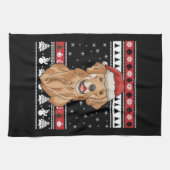 Funny Golden Retriever Kerstmis Theedoek (Horizontaal)