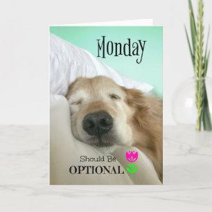 Funny Golden Retriever Maandag moet optioneel zijn Kaart