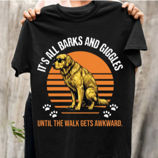 Funny Golden Retriever Retro Sunset Awkward Dog  T-shirt