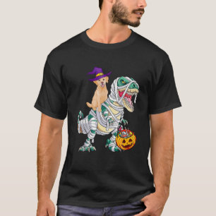 Funny Golden Retriever Riding Mummy T Rex Hwe T-shirt