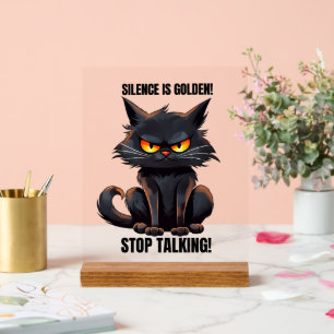 Funny golden silence chat mot art sarcasme