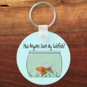 Funny Goldfish en Bowl Sleutelhanger (Voorkant)