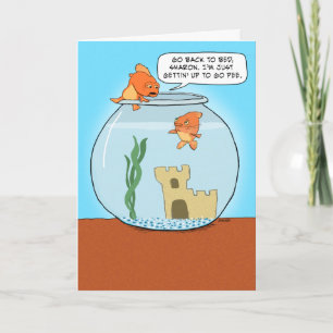 Funny Goldfish Pee Birthday Card Kaart