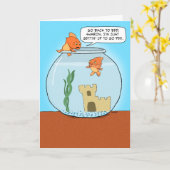 Funny Goldfish Pee Carte d'anniversaire (Fleur jaune)