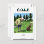 Funny golf afbeelding briefkaart (Voorkant / Achterkant)