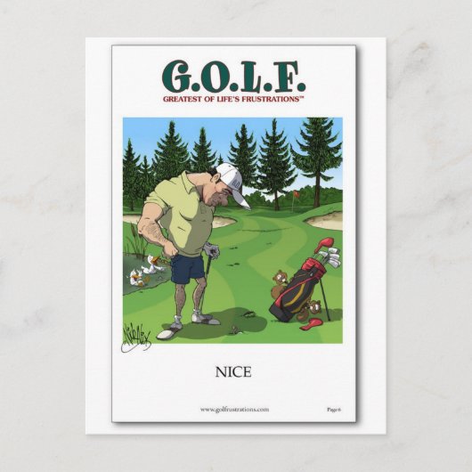 Funny golf afbeelding briefkaart (Voorkant)