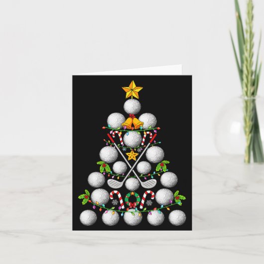 Funny Golf Ball Christmas Tree Christmas Golf Love Kaart (Voorkant)