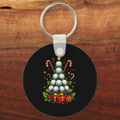 Funny Golf Ball Christmas Tree Santa Hat Xmas Tee Sleutelhanger (Voorkant)