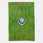 Funny Golf Ball Monogramme Green Cuisine Serviette (Vertical)