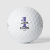 Funny Golf Balls #1 Golfing Grandma Monogrammed Golfballen (Voorkant)
