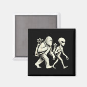 Funny Golf Bigfoot Sasquatch Alien Ufo Golfer  Magneet (Voorkant / Achterkant)