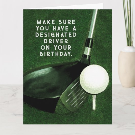 Funny Golf Birthday Kaart (Voorkant)