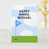 Funny Golf Birthday Kaart (Gele Bloem)