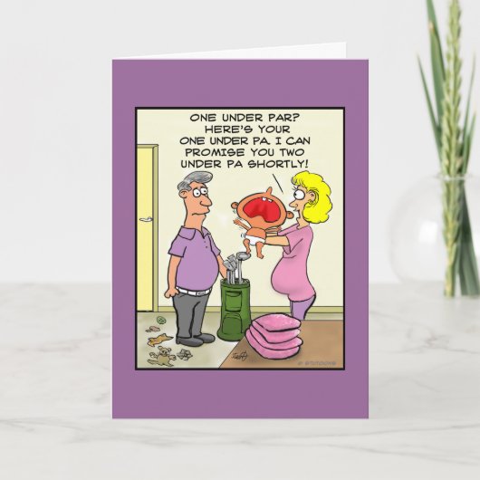 Funny Golf Card - Twee onder Par Kaart (Voorkant)
