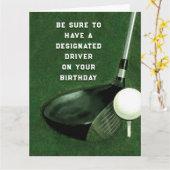 Funny Golf Carte d'anniversaire (Fleur jaune)