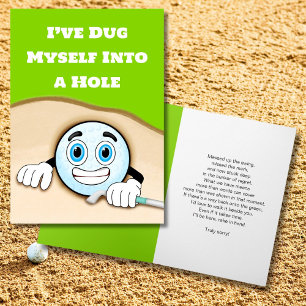 Funny Golf Carte d'excuses Je suis désolé pour Mes