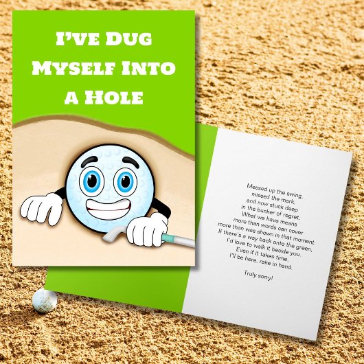 Funny Golf Carte d'excuses Je suis désolé pour Mes