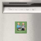 Funny Golf Cartoon Vierkant Magnet Magneet (Insitu (Vaatwasser))