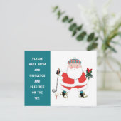 Funny Golf Christmas Holiday Carte postale (Debout devant)