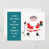 Funny Golf Christmas Holiday Carte postale (Devant / Derrière)