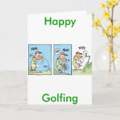 Funny Golf Comic Carte de voeux (Fleur jaune)