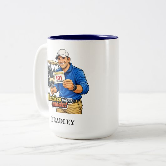 Funny Golf Fail Personalized Coffee Mug (Devant gauche)
