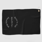 Funny Golf Gezegde Black White Simple Minimalist Golfhanddoek (Horizontaal)