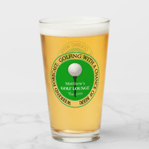 Funny Golf Golfing Golfer Ball T-shirt Pint Beer Glas