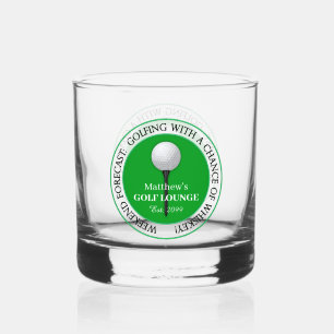 Funny Golf Golfing Golfer Ball T-shirt Rocks Drink Whisky Glas