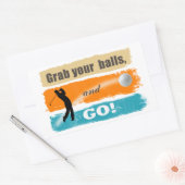 Funny Golf Grab Your Balls Rechthoekige Sticker (Envelop)