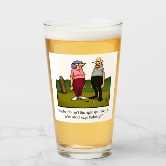 Funny Golf Humor Beer Glass Glas (Voorkant gevuld)