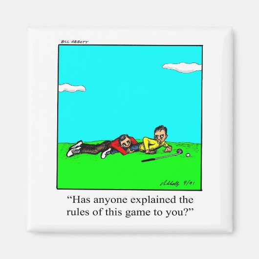 Funny Golf Humor Square Magnet Magneet (Voorkant)