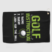 Funny Golf Instructions Golfhanddoek (Horizontaal)