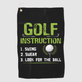 Funny Golf Instructions Golfhanddoek