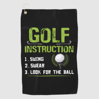 Funny Golf Instructions Golfhanddoek