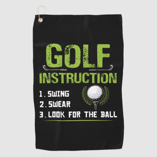 Funny Golf Instructions Golfhanddoek (Voorkant)