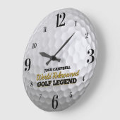 Funny Golf Legend Golf Ball gepersonaliseerd Grote Klok (Hoek)