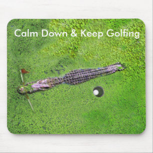 FUNNY GOLF MOUSEPAD, HOP KALM EN HOUD GOLFING MUISMAT