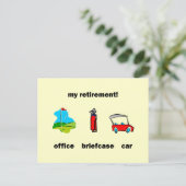 Funny golf pensionering briefkaart (Staand voorkant)