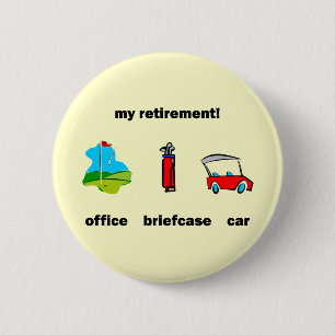 Funny golf pensionering ronde button 5,7 cm