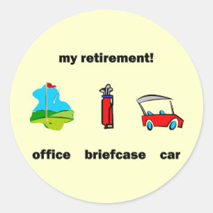 Funny golf pensionering ronde sticker