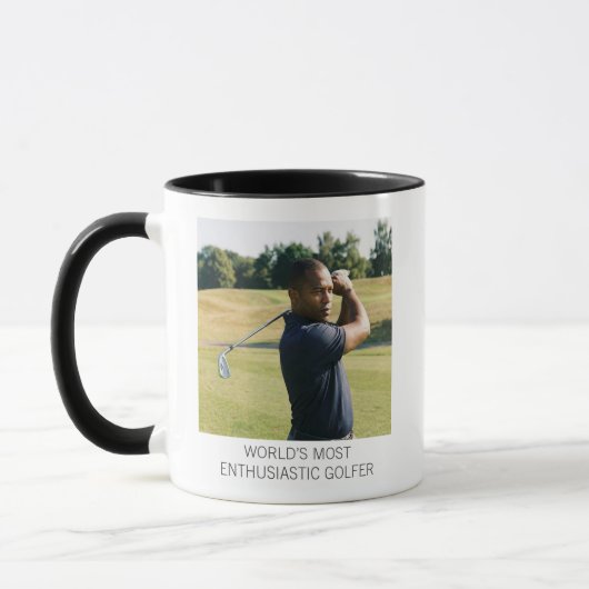 Funny Golf Photo Custom Dad Enthusiastic Golfer Mok (Links)
