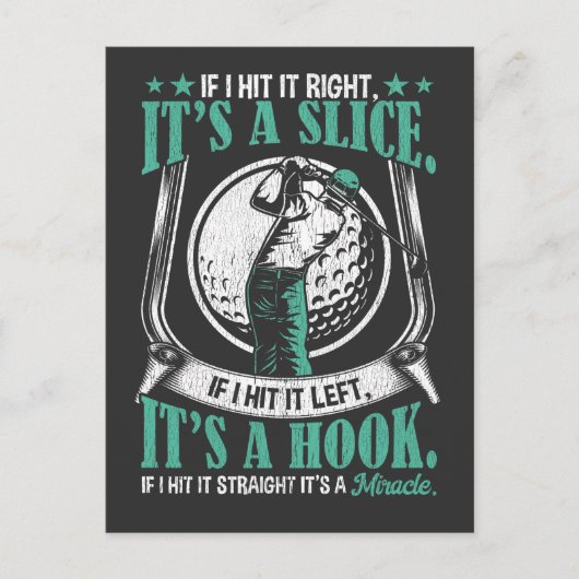 Funny Golf Player Lucky Golf Swing Skill Joke Briefkaart (Voorkant)