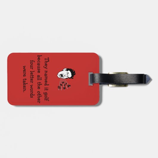 Funny golf quote bagagelabel (Achterkant horizontaal)