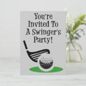 Funny Golf Swinger Invitation (Debout devant)