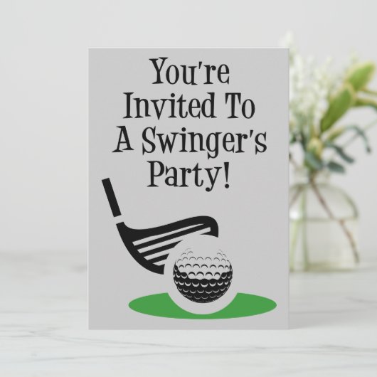 Funny Golf Swinger Invitation (Debout devant)