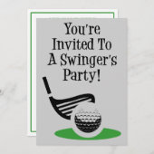 Funny Golf Swinger Invitation (Devant / Derrière)