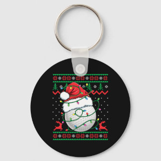 Funny Golf Ugly Christmas Sweater Womens Mens Golf Sleutelhanger