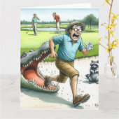 Funny Golf Wenskaart Kaart (Gele Bloem)