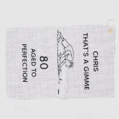 Funny Golfer, gepersonaliseerde naam Golf Golfhanddoek (Horizontaal)